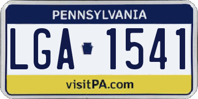 PA license plate LGA1541