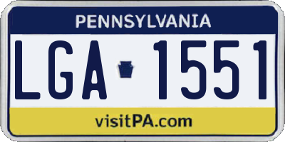 PA license plate LGA1551