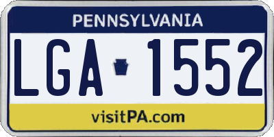 PA license plate LGA1552
