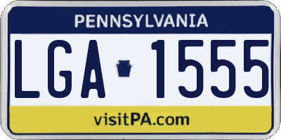 PA license plate LGA1555