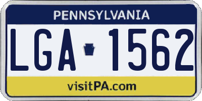PA license plate LGA1562