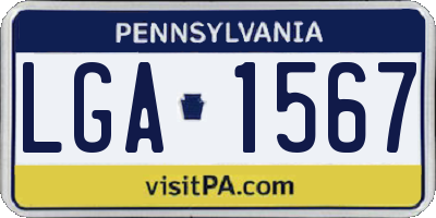 PA license plate LGA1567