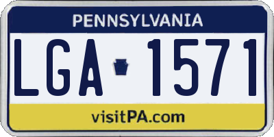 PA license plate LGA1571