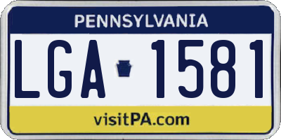 PA license plate LGA1581