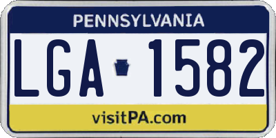 PA license plate LGA1582