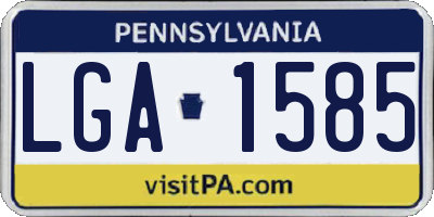 PA license plate LGA1585