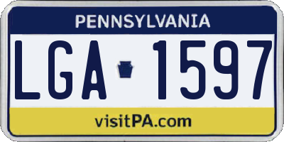 PA license plate LGA1597