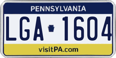 PA license plate LGA1604