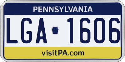 PA license plate LGA1606