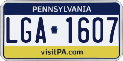 PA license plate LGA1607