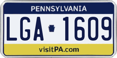 PA license plate LGA1609