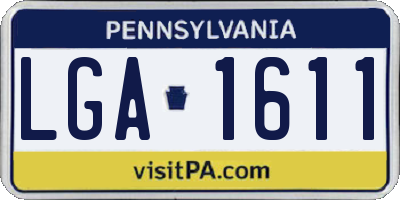 PA license plate LGA1611