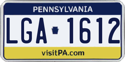 PA license plate LGA1612