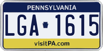 PA license plate LGA1615