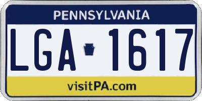 PA license plate LGA1617