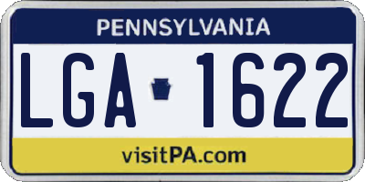 PA license plate LGA1622