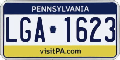 PA license plate LGA1623