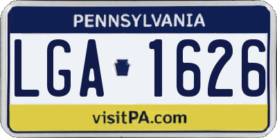PA license plate LGA1626