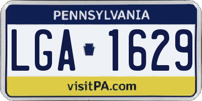 PA license plate LGA1629