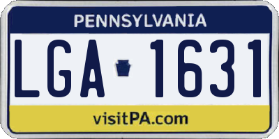 PA license plate LGA1631