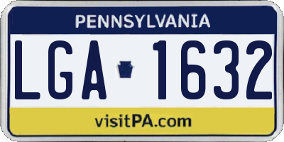 PA license plate LGA1632
