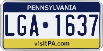 PA license plate LGA1637