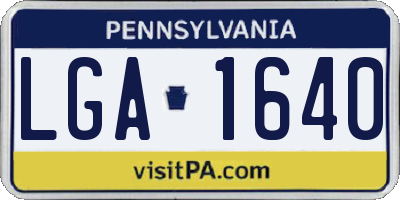 PA license plate LGA1640
