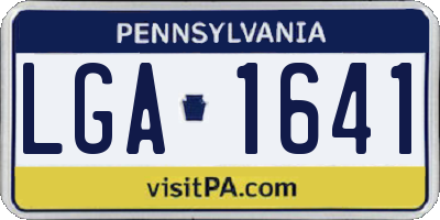 PA license plate LGA1641
