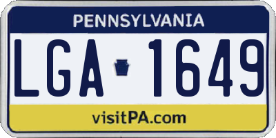 PA license plate LGA1649