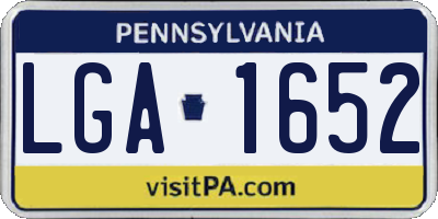 PA license plate LGA1652