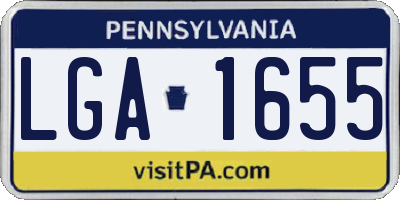 PA license plate LGA1655