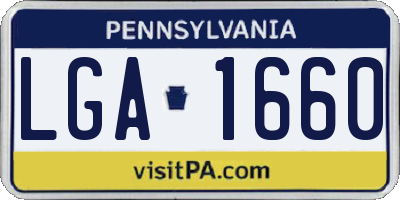 PA license plate LGA1660