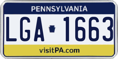 PA license plate LGA1663