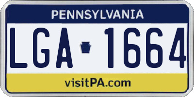 PA license plate LGA1664