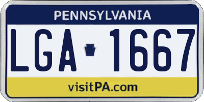 PA license plate LGA1667