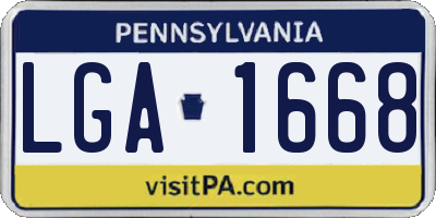 PA license plate LGA1668