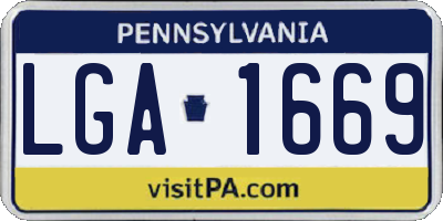 PA license plate LGA1669