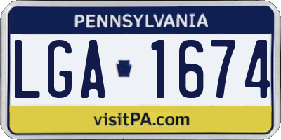 PA license plate LGA1674