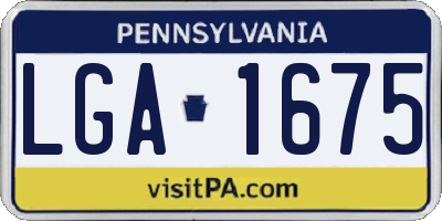 PA license plate LGA1675