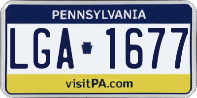 PA license plate LGA1677