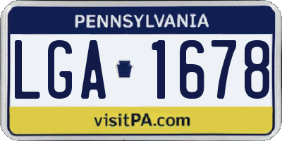 PA license plate LGA1678