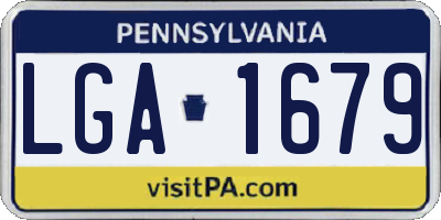 PA license plate LGA1679
