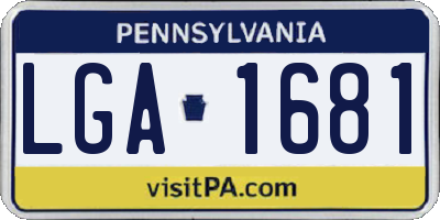 PA license plate LGA1681