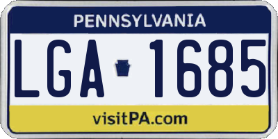 PA license plate LGA1685