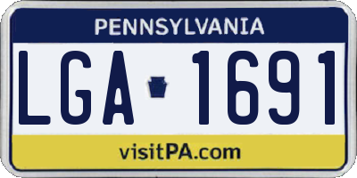 PA license plate LGA1691