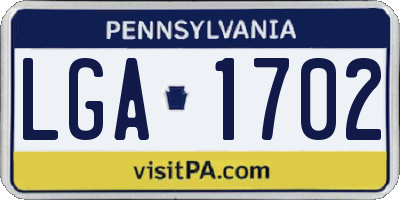 PA license plate LGA1702