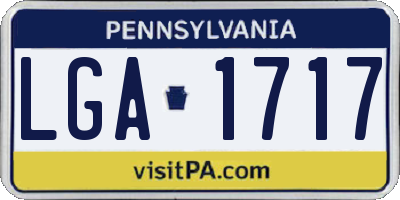 PA license plate LGA1717
