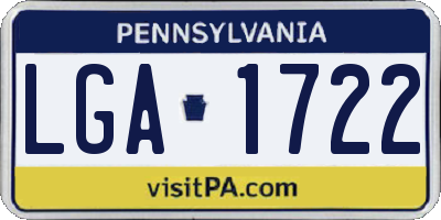 PA license plate LGA1722