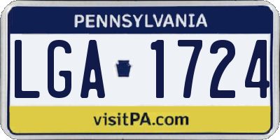 PA license plate LGA1724