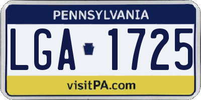 PA license plate LGA1725
